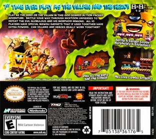 SpongeBob SquarePants featuring Nicktoons: Globs of Doom - Box - Back (North America) - 640x573