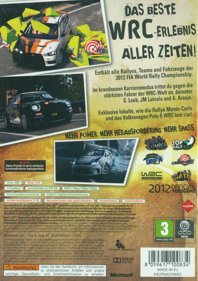 WRC 3 FIA World Rally Championship - Box - Back (Germany) - 1200x1701