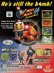 Bomberman 64: The Second Attack! - Advertisement Flyer - Front (United States) - 1633x2200