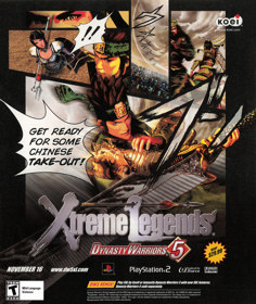 Dynasty Warriors 5: Xtreme Legends - Advertisement Flyer - Front (United States) - 1851x2200