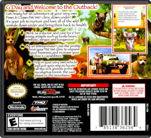 Paws & Claws: Pet Vet: Australian Adventures - Box - Back - Reconstructed (North America) - 774x708