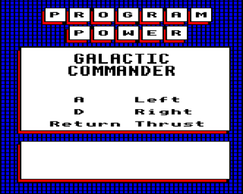 Galactic Commander - Screenshot - Game Title (United Kingdom) - 640x512