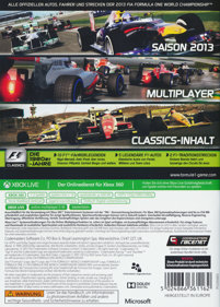 F1 2013 - Box - Back (Germany) - 910x1270