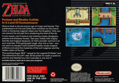The Legend of Zelda: A Link to the Past - Box - Back (North America) - 4181x2932