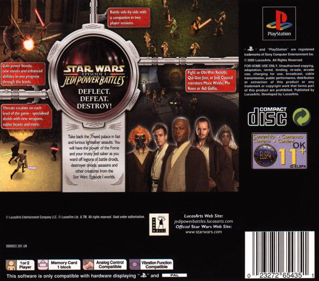 Star Wars: Episode I: Jedi Power Battles - Box - Back (Europe) - 738x650