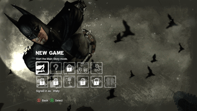 Batman: Arkham City: Game of the Year Edition - Screenshot - Game Select (World) - 1280x720
