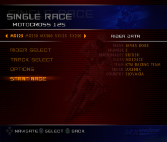 MX Rider - Screenshot - Game Select (World) - 640x543