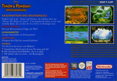 Timon & Pumbaa's Jungle Games - Box - Back (Germany) - 1151x800