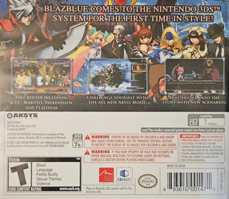 BlazBlue: Continuum Shift II - Box - Back (North America) - 1136x992