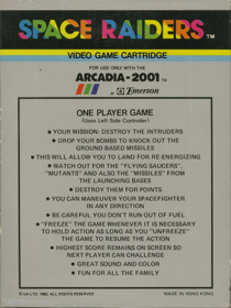 Space Raiders - Box - Back (North America) - 1699x2267