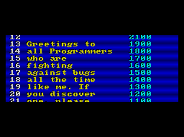 Sarcophaser - Screenshot - High Scores (Europe) - 256x192