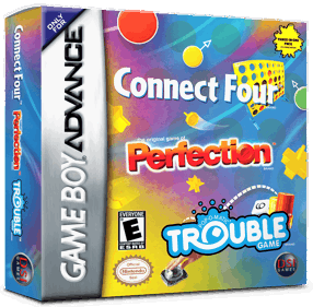 3 Game Pack!: Connect Four / Perfection / Trouble - Box - 3D (North America) - 1016x998