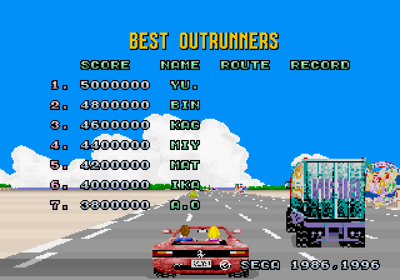 Sega Ages: OutRun - Screenshot - High Scores (Japan) - 640x448