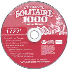 Ultimate Solitaire 1000 - Disc (United Kingdom) - 793x800