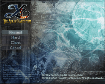 Ys VI: The Ark of Napishtim - Screenshot - Game Select (World) - 640x512