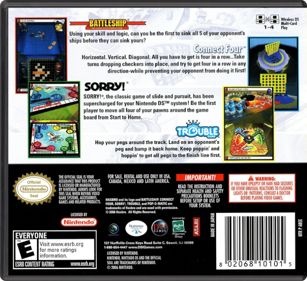 4 Game Pack!: Battleship/Connect Four/Sorry!/Trouble - Box - Back - Reconstructed (North America) - 774x708