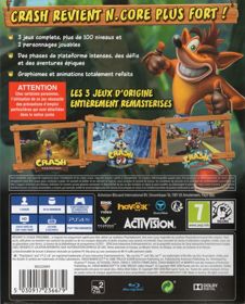 Crash Bandicoot N. Sane Trilogy - Box - Back (France) - 646x800