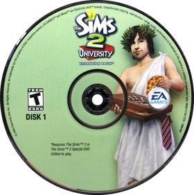 The Sims 2: University - Disc (North America) - 1218x1222
