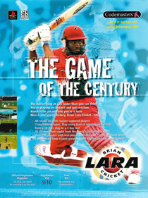 Brian Lara Cricket - Advertisement Flyer - Front (United Kingdom) - 1642x2194