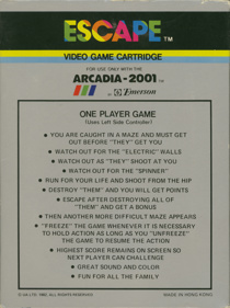 Escape - Box - Back (North America) - 1697x2270