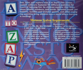 A to Zap! - Box - Back (United States) - 1238x1045