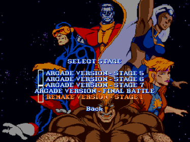 X-Men: The Arcade Game (Remake Version) [Special Edition] - Screenshot - Game Select (World) - 960x720