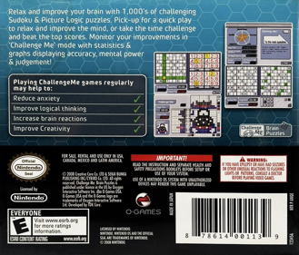 Challenge Me: Brain Puzzles - Box - Back (North America) - 889x758