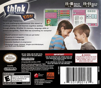 Th!nk: Logic Trainer Kids! - Box - Back (North America) - 1093x947