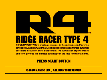 R4: Ridge Racer Type 4 - Screenshot - Game Title (World) - 640x480