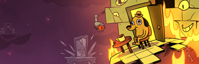 This Is Fine: Maximum Cope - Fanart - Background (World) - 3840x1240