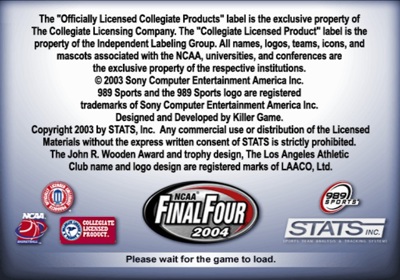 NCAA Final Four 2004 - Screenshot - Game Title (North America) - 640x448