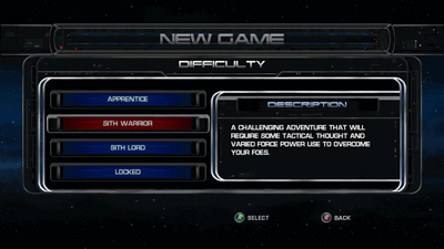 Star Wars: The Force Unleashed: Ultimate Sith Edition - Screenshot - Game Select (World) - 1280x720