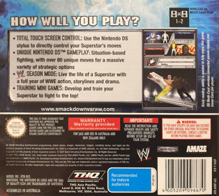 WWE SmackDown vs. Raw 2008 - Box - Back (Australia) - 1149x1027