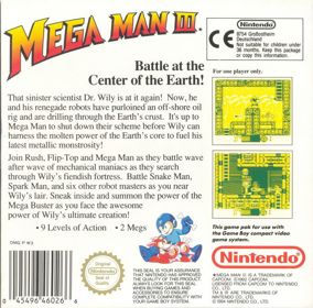 Mega Man III - Box - Back (Europe) - 811x800