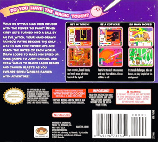 Kirby: Canvas Curse - Box - Back (North America) - 888x800