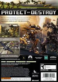 Transformers: The Game - Box - Back (North America) - 640x903