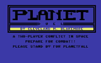 Planet Duel  - Screenshot - Game Title (North America) - 320x200