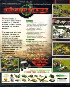 Sudden Strike - Box - Back (North America) - 649x800