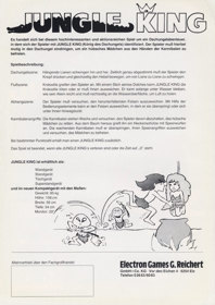 Jungle King - Advertisement Flyer - Back (Germany) - 850x1201
