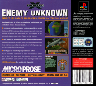 X-COM: UFO Defense - Box - Back (France) - 765x680