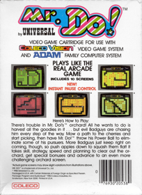 Mr. Do! - Box - Back (North America) - 800x1099