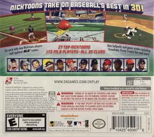 Nicktoons MLB 3D - Box - Back (North America) - 1056x942