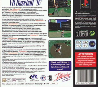VR Baseball '97 - Box - Back (Europe) - 765x680