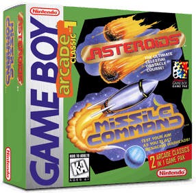 Arcade Classic No. 1: Asteroids / Missile Command - Box - 3D (North America) - 1016x998