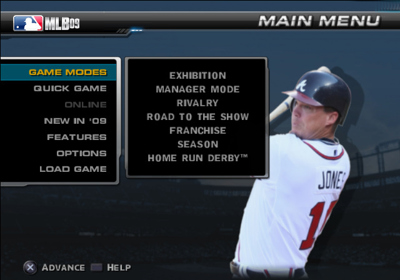 MLB 09: The Show - Screenshot - Game Select (North America) - 640x448