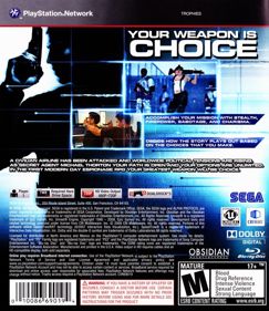 Alpha Protocol: The Espionage RPG - Box - Back (North America) - 693x800