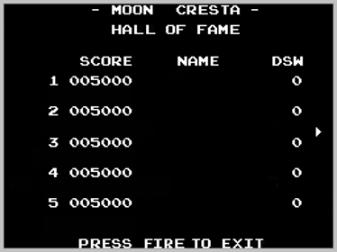 Moon Cresta - Screenshot - High Scores (World) - 256x192