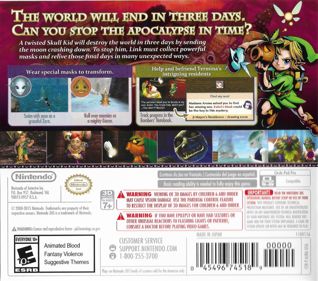 The Legend of Zelda: Majora's Mask 3D - Box - Back (North America) - 906x800