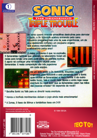 Sonic the Hedgehog: Triple Trouble - Box - Back (Brazil) - 1485x2100