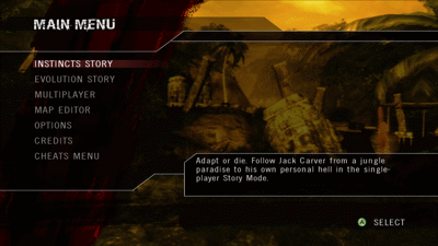 Far Cry Instincts: Predator - Screenshot - Game Select (World) - 1280x720